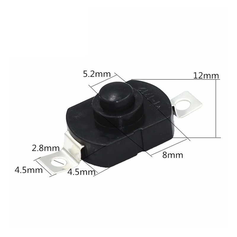 microswitch 100PCS Push Button Switch 1712KD 30V 1A Flashlight Switch
