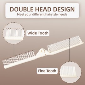 Jurrissa 2 Pack Folding Hair Combs,Foldable Comb Brush-Mini Protable Folding Combs for Purse,Bags-Travel Size Foldable Hair Comb,Small Pocket Combs for Women,Men and Kids(Beige)