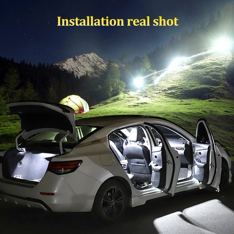 BMTxms 8x White LED Bulbs Interior Lights Package Kit For