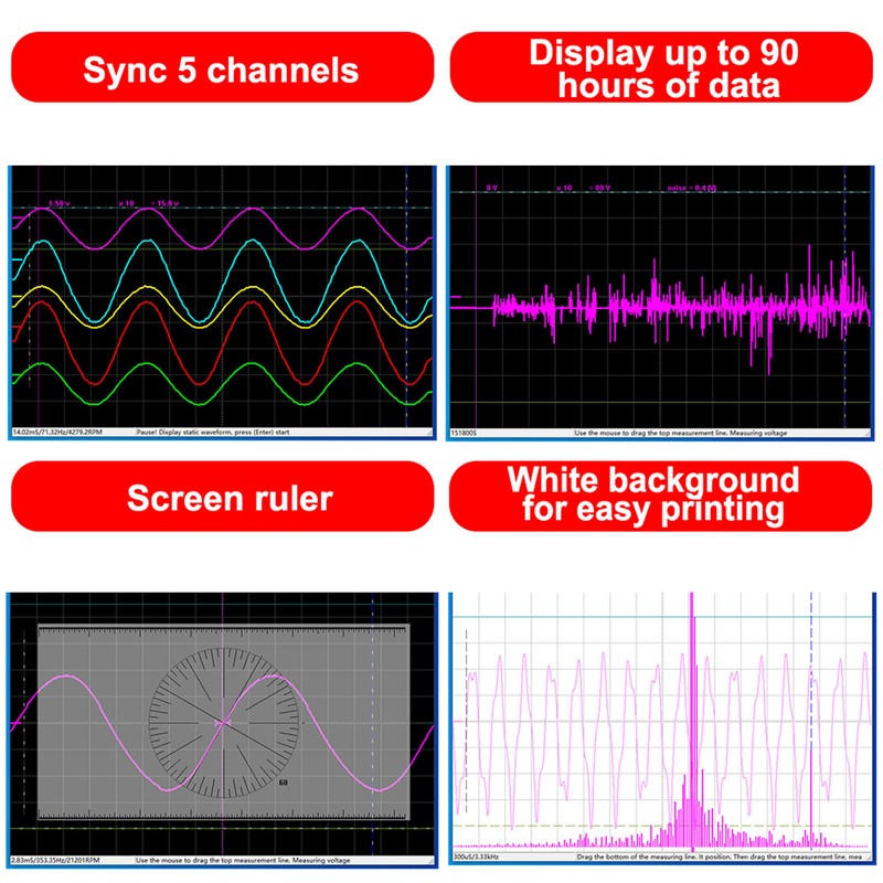 Virtual Oscilloscope WIFI USB 5 Channel Portable Handheld PC Mobile