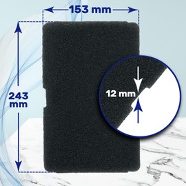 3 Pieces Sponge Filter for Tumble Dryer - 2964840200 for Beko for Smeg - with Size 243 x 153 x 12 mm - Warranty 10 Years - MONTERAL