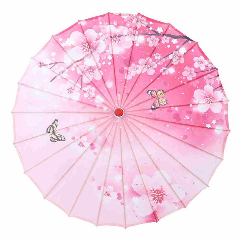 Women Handmade Umbrella Windproof Chinese Classical Dance Umbrella(Pink)