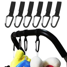 Pack of 6 Pram Hooks for Changing Bags - Pram Hook Bag Hook Pendant for Pram Carabiner Hook for Handbags Universal Fit