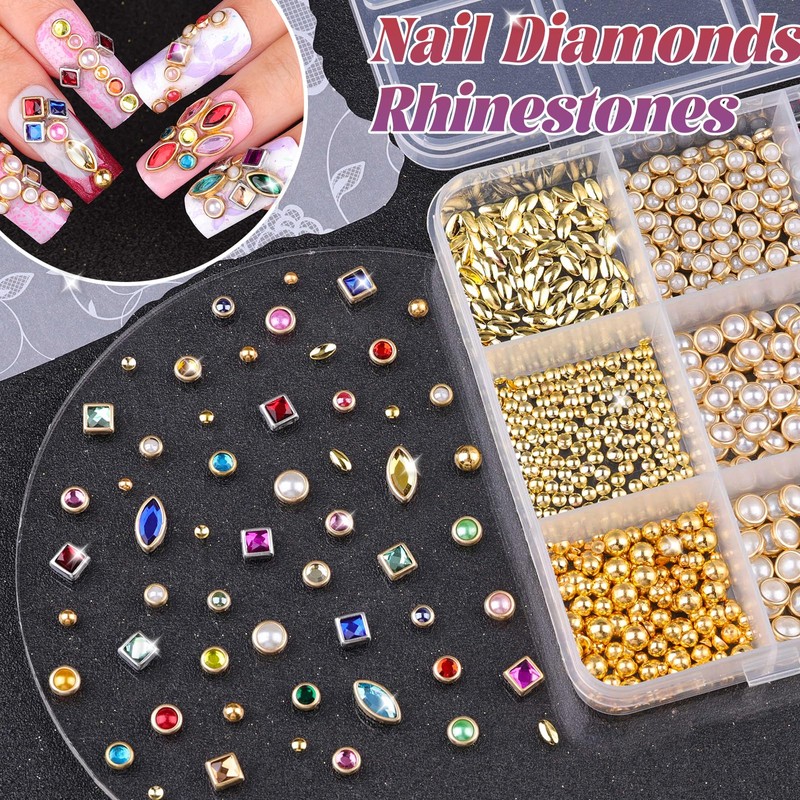 Luxury 3D Nail Charms Rhinestones Bangle Nail Charms and Gems