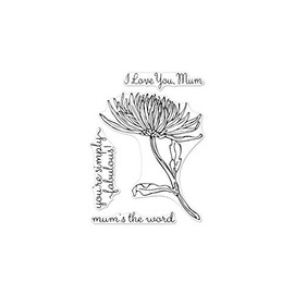 Hero Arts CM262 Hero Florals Mum Stem 3" x 4" Rectangular Plastic Decorative Clear Stamps