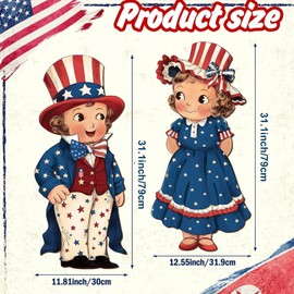 UMISKAM 2 Psc 4th of July Yard Sign 2.6 Ft Large Patriotic Decorations Outdoor Memorial Day Welcome Sign with Stakes for Independence Day Front Porch Walls Indoor Outdoor