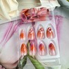 Mkwntg 30Pcs Spring Summer Flower Press On Nails Short Almond