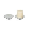 Metallic Silver Ceramic Candle Plate and Jewelry Dish Set of