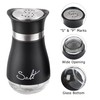 Lonffery Salt and Pepper Shakers, Stainless Steel and Glass Bottle,