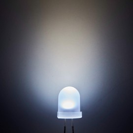 Chanzon 50 pcs 8mm White Diffused LED Diode Lights (Frosted Lens Round DC 3V 20mA) Lighting Bulb Lamps Electronics Components Indicator Light Emitting Diodes