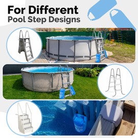 Goovilla Pool Ladder Weights Universal | 2 Pack 10L 500D PVC Waterproof Tear-Resistance Sand Bags for Above Ground Pools Steps | Easy to Fill and Seal with Strong Handle and 2 Straps (Sky Blue)