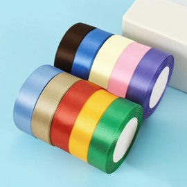 1 inch Solid Color Satin Ribbon Roll 50 Yards for Gift Floral Wrapping Bouquet Wedding Party Birthday Decorations and More Deep Purple