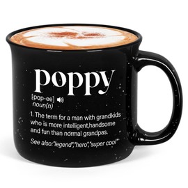 Maustic Grandpa Gifts, Fathers Day Birthday Christmas Gifts for Grandpa, Poppy Gift from Grandkids, Grandfather Gift, Poppy Definition Mug, 15 Oz