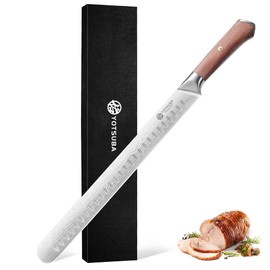YOTSUBA Carving Knife, 12 inch Brisket Knives, High Carbon Steel Slicing Knives with Ergonomic Handle, Meat Cutting and BBQ Knife Razor Sharp Brisket Knives for kitchen with Gift Box