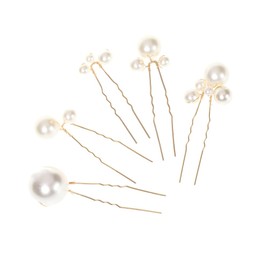 Didiseaon Pearl Pin Hair Ornament, U-Pins, Stylish, Set of 5, Pearl Pins, Pearl Hair Accessories, Weddings, Graduation Ceremonies, School Entrance Ceremonies, Hair Ornaments, Headdress, Kimono,