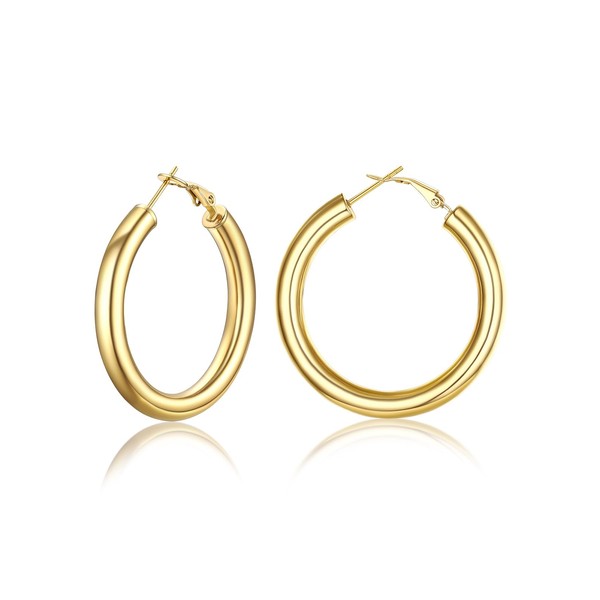 Earrings for Women 80MM Statement Hypoallergenic Womens Surgical Steel 18K