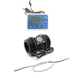 GREDIA Digital LCD Display Quantitative Controller Water Control + 2" Hall Effect Flow Sensor Flowmeter