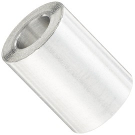 Round Spacer, Aluminum, Plain Finish, #10 Screw Size, 3/8" OD, 0.192" ID, 1/2" Length (Pack of 10)