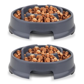 Pack of 2 Slow Feeder Dog Bowl, Anti Slip Dog Bowls to Slow Down Eating, Anti-Gulp Dog Feeding Bowls, Dog Slow Feeder Bowl