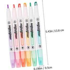 Uonlytech 6 piezas Marcadores Pastel con Punta Visible para Escritura Precisa y Resaltado Marcatextos Ergonómicos para Estudiantes y Lectura Resaltadores de Punta Fina