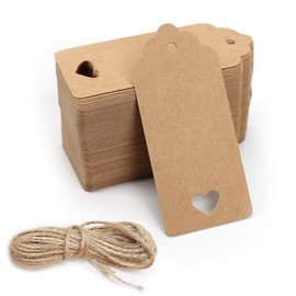 Gift Tags Kraft Paper Pack of 100 Labels Kraft Paper Gift Tags Paper Tags for Labelling for Wedding