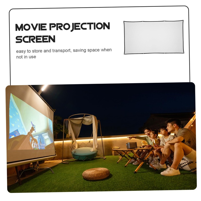 TEHAUX Portable Foldable Projector Screen Double Sided Movie Screen for