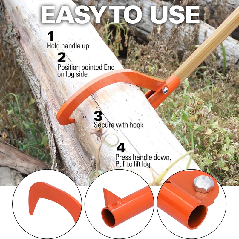 Log Lifter Steel Logging Cant Hook Strongly Securing Large Logs