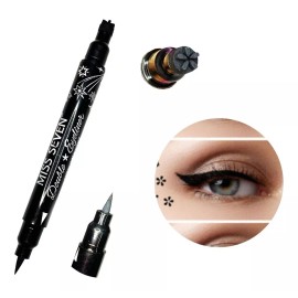 Miss Seven Delineador De Ojos Negro Plumon Punta Fina Sello De Figuras