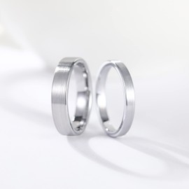 Greenpod 5mm Tungsten Carbide Ring for Women Men Silver Brushed Thin Wedding Band Comfort Fit Size 8