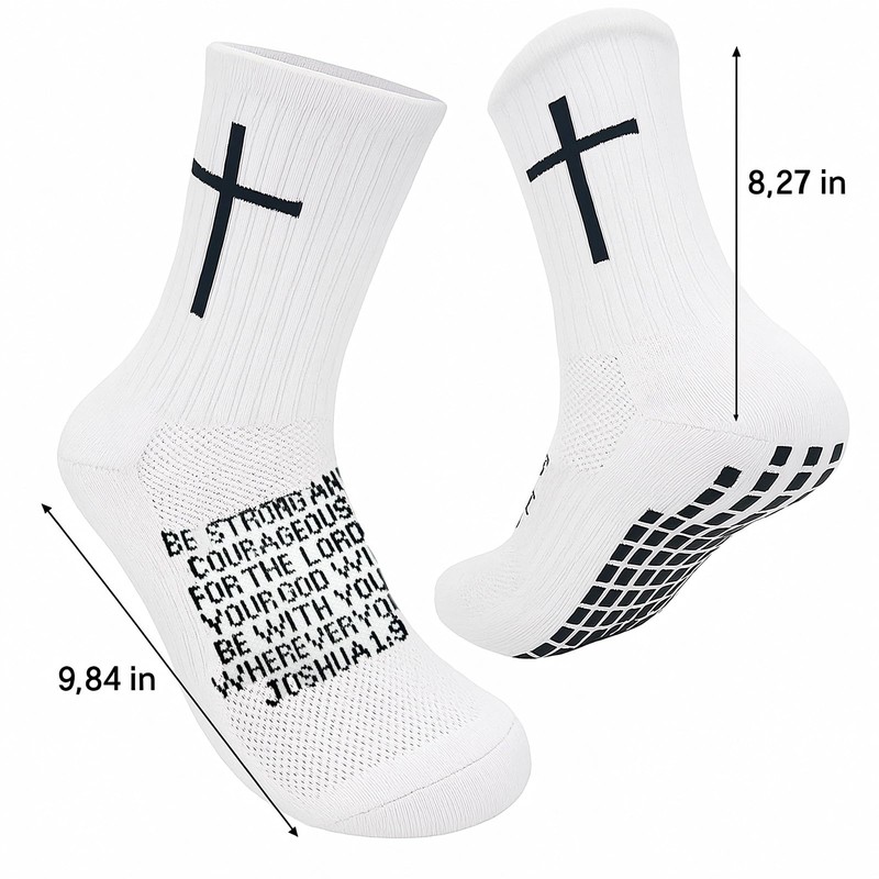 Meliatomia calcetines de agarre cruzado (Joshua 1:9)