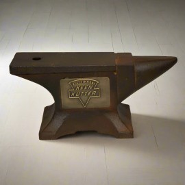Jones Peak Trading Post Keen Kutter Cast Iron Anvil Brass Tag And Embossed Makers Mark (8" x 3.5" x 2")