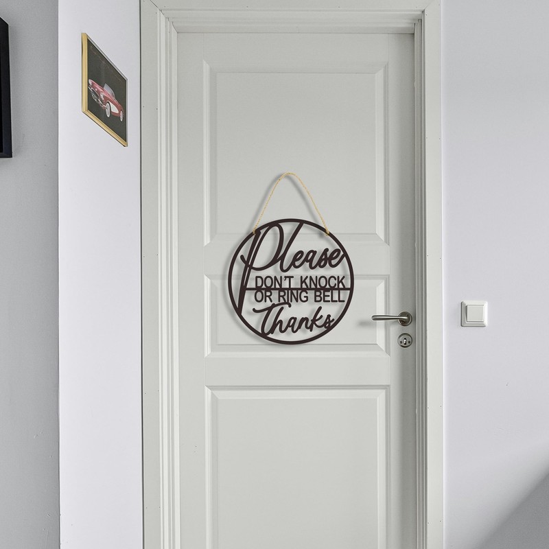 Letrero de no tocar para puerta delantera, no anillo de