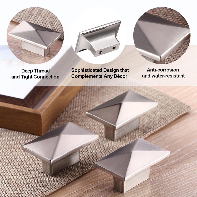 CILEYTION 10 Pieces Drawer Knobs Brushed Nickel Door Knobs -