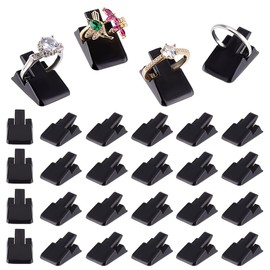 PH PandaHall 36pcs Black Plastic Ring Holder Small Jewelry Display Clip Ring Clips Stand Single Finger Ring Support Ring Display for Engagement Wedding Rings Jewelry Store Vendors Bedroom