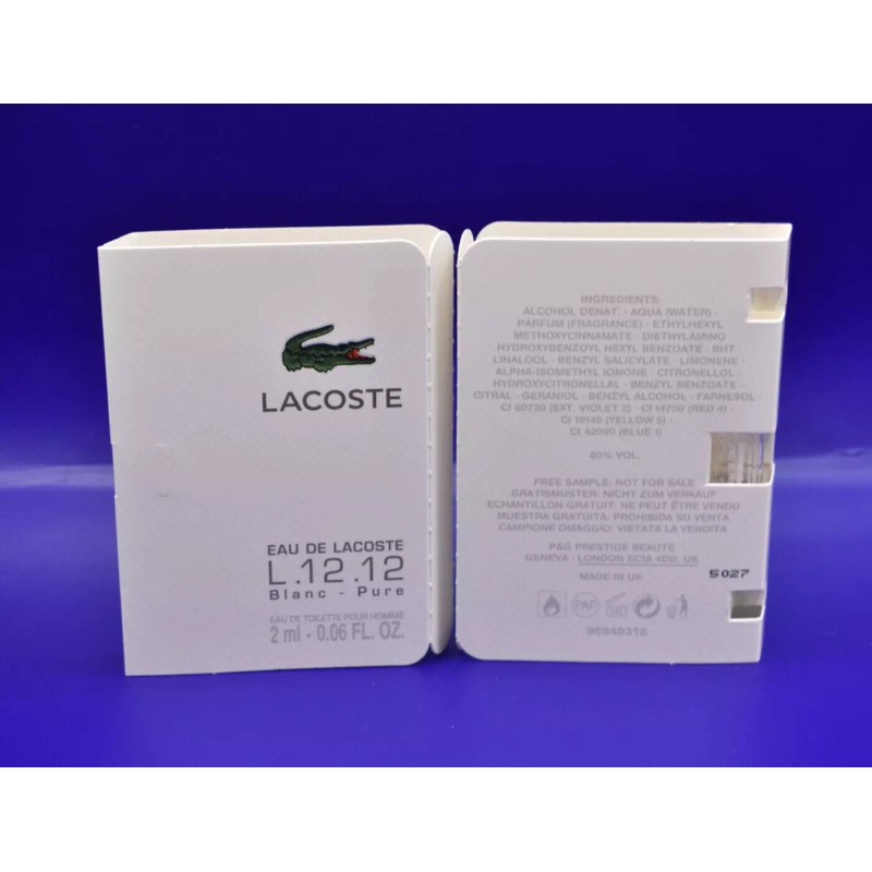 LACOSTE ~ Eau De Lacoste L.12.12 Blanc Men's Eau de