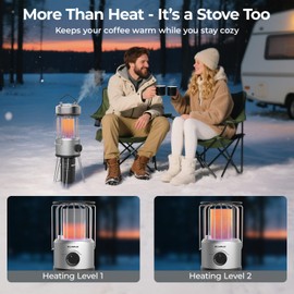 Portable Propane Heater, 8,500 BTU Outdoor Patio Heater with Safety Tilt Switch and Adjustable Heat, 4.2Lb Light Weight with Storage Bag, Ideal for Camping Tents, Garages, Patios, Fishing Spots, Black