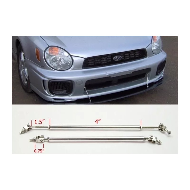 Unbrand Silver 4" Adjustable Rod Support for Chevy Bumper Lip