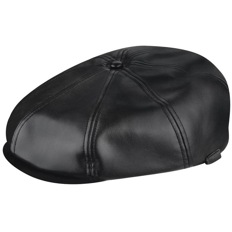 Kangol Faux Leather Cap - Black/M Black, Medium