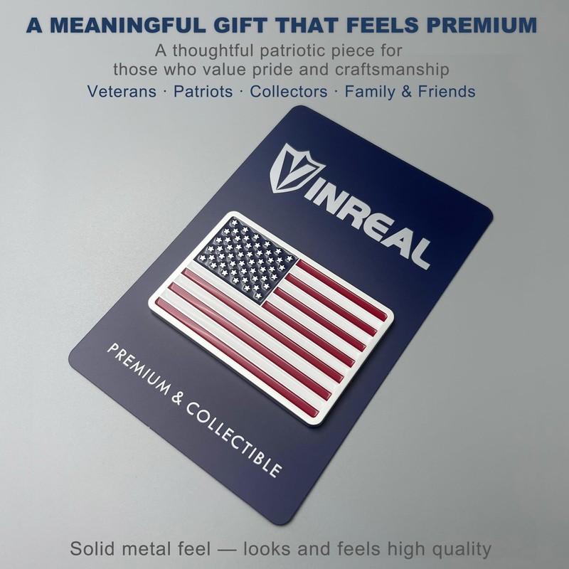 American Flag Metal Fridge Magnet, Square 3D Zinc Alloy Refrigerator