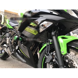 Motorcycle Frame Crash Pads Engine Case Sliders Falling Protector Compatible with Ninja 650 Ninja650 (Black)