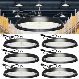 JYSXSHOW 6Pack 200W UFO LED High Bay Light,30000lm 6000K Daylight 2000W Equivalent with 59inch US Plug Cable Garage Lights Commercial Warehouse Bay Light for Garage Factory Lowbay Area Lighting