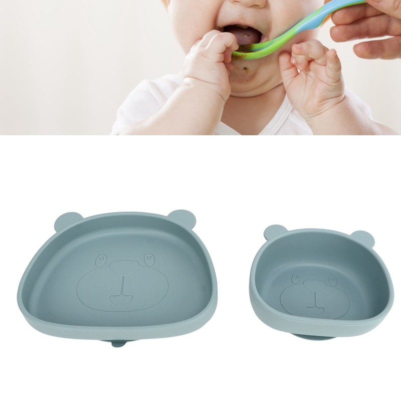 Baby Suction Plates Panda Shaped Powerful Suction Silicone Kid Suction