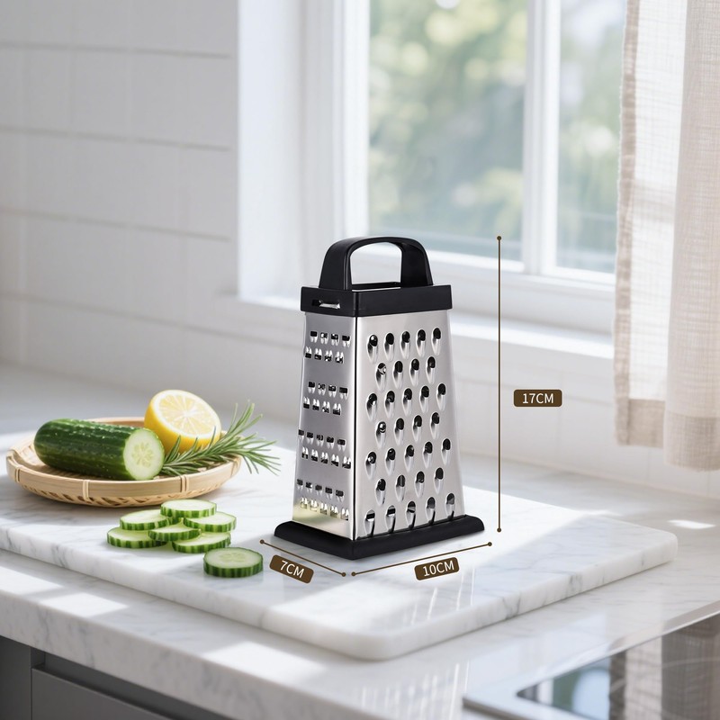 YC Kitchen Cheese Grater, Box Grater for Cheese Stainless Steel