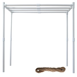 LAPOND Hydroponics Plant Climbing Frame with Climbing Rope,Plant Trellis for Climbing Plants Outdoor,Detachable Garden Trellis for Vine Plants