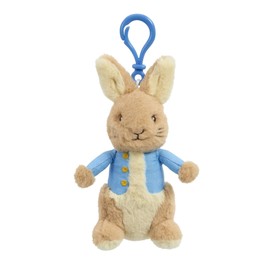Rainbow Designs Peter Rabbit Soft Plush Keychain with Clip for Bags & Backpacks, 13cm Cuddly Character Toy Inspired by Beatrix Potter Tales, Charming Adventure Companion for Children's School Bags