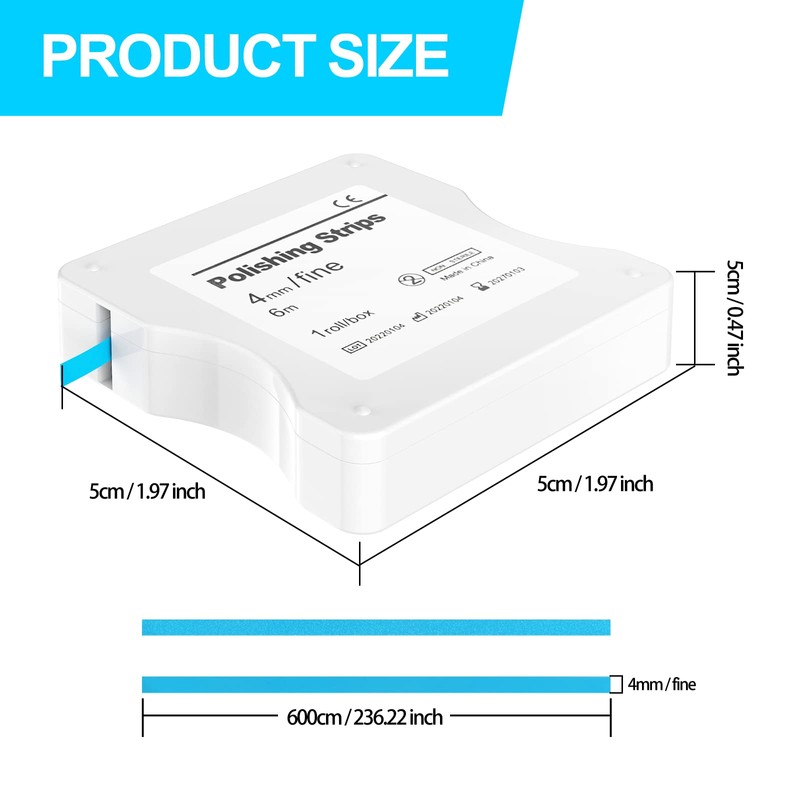 AISEELY Dental Polishing Strips, 1Pc Whitening Strip, 4mm Tooth Sandpaper
