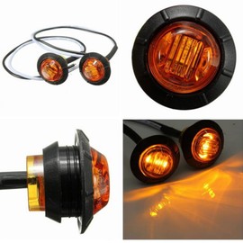 Beatus Embedded Side Marker Turn Signal for Truck and Motorcycle Handles and Cowls, 2-Piece Set, Waterproof (Orange)