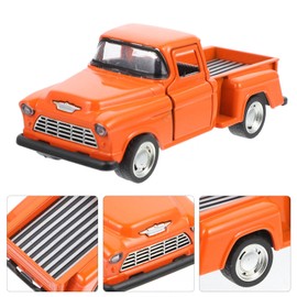ifundom Metal Classic Cars Model Retro Old Pickup Truck Model Vintage Truck Model Alloy Truck Model for Home Desk Cabinet Bookshelf (Orange)