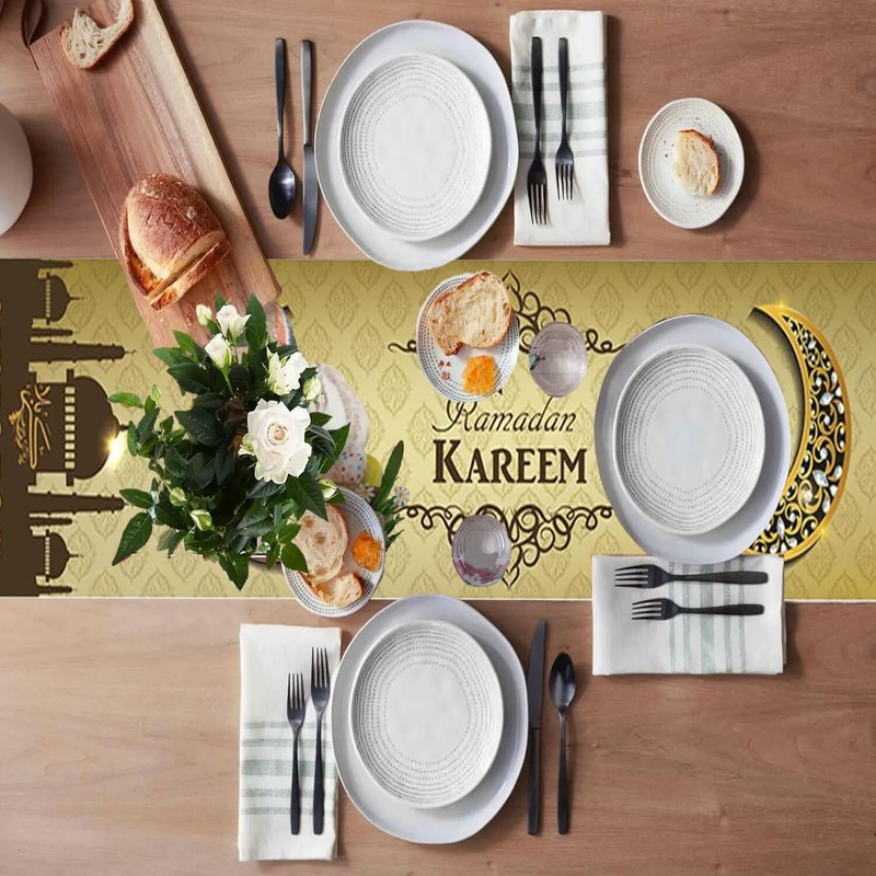 Eid Mubarak Table Runner Ramadan Mubarak Tablecloth Table Cover Mosque