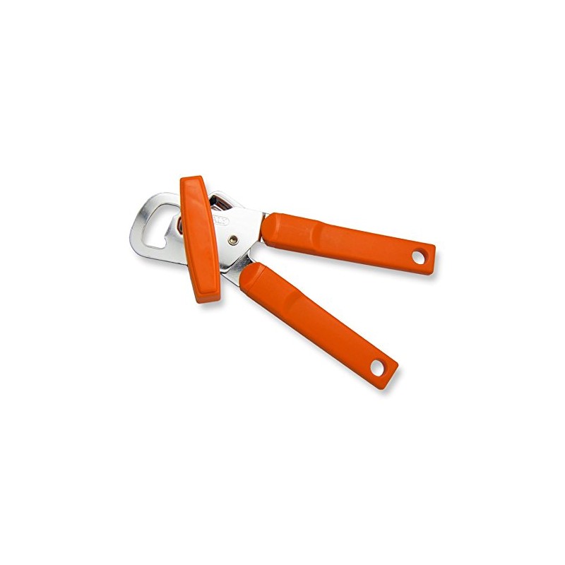 Left Handed Manual Can Opener, Orange Handle